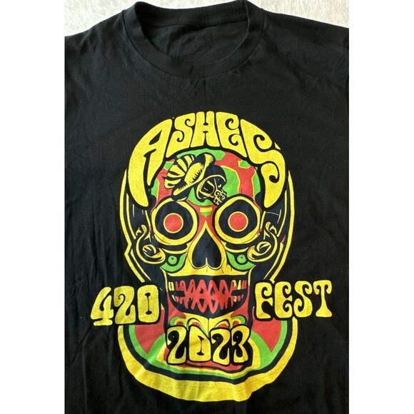 Ashes 420 Fest 2023 T-shirt Mens size Large Cheech Sponsors Glassworks - Picture 2 of 9